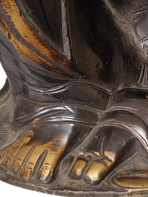 9" Japanese Thinking Buddha In Brass | Handmade | Made In India