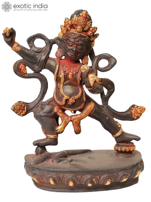 9" Vajrapani Tibetan Buddhist Deity Handmade Brass Statue