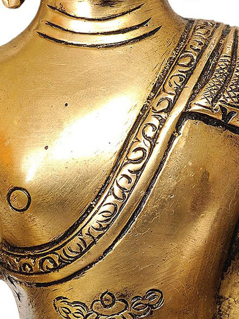8" Buddha in the Vitarka Mudra In Brass | Handmade | Made In India