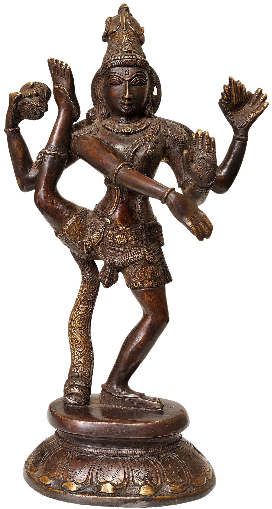 12" Urdhava Tandava Handmade Brass Statue