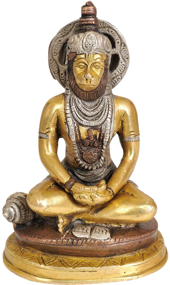 5" Lord Hanuman Brass Statue | Indian Handcrafted Idol