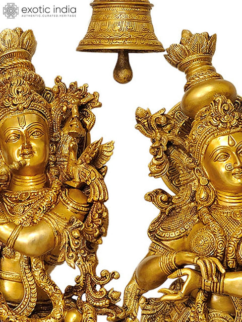 Large Size Radha Krishna with Arch Showing Krishna Leela