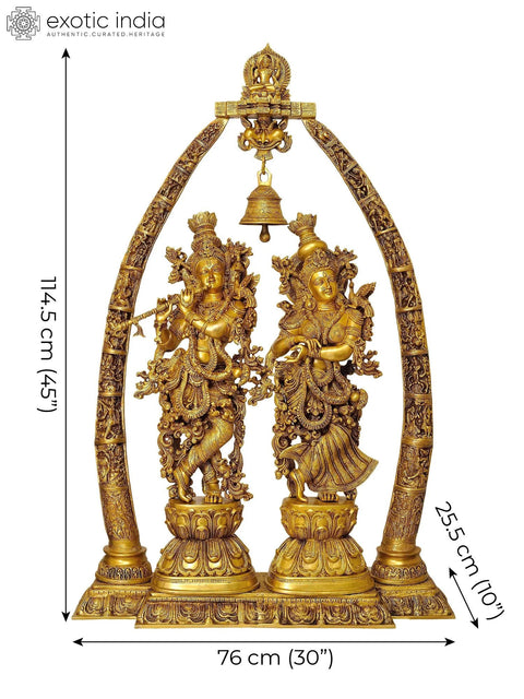 Large Size Radha Krishna with Arch Showing Krishna Leela