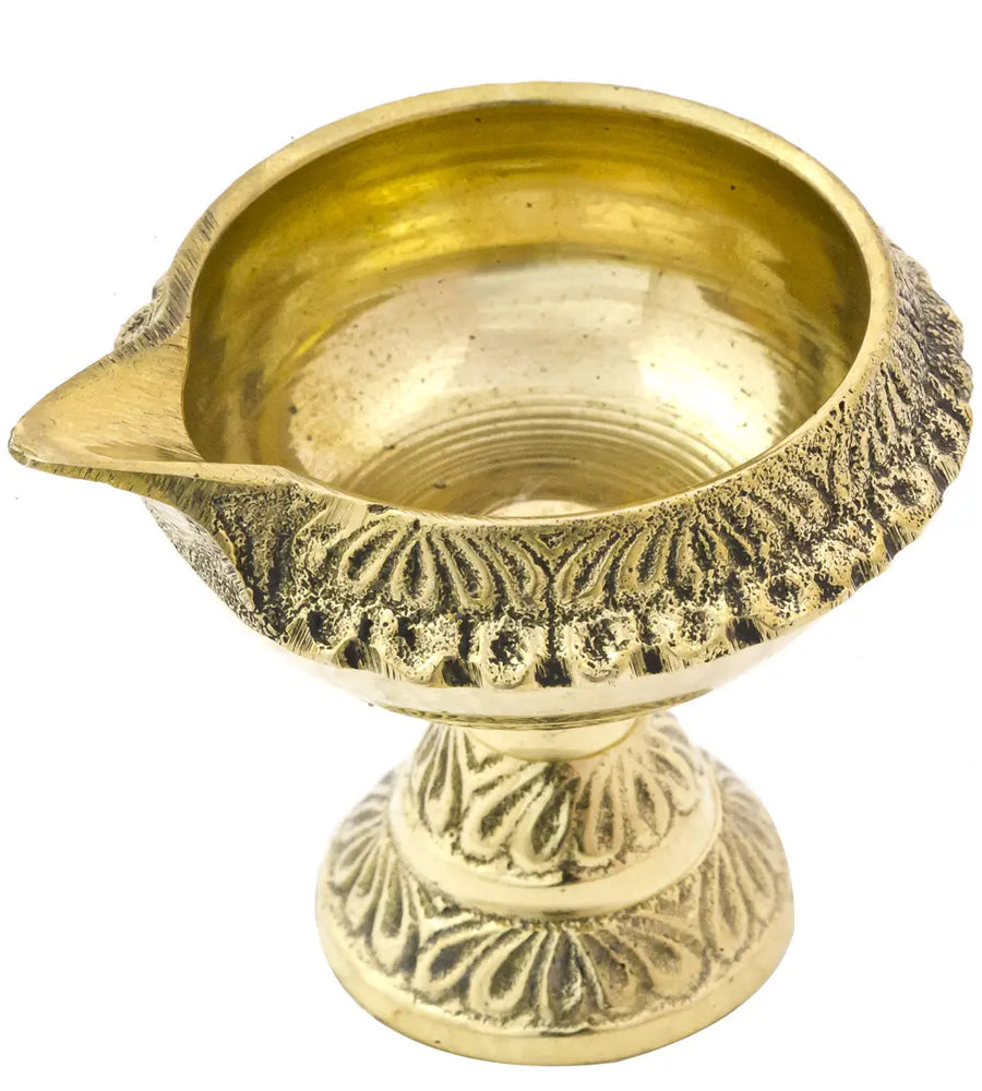 Brass Wick Puja Lamp for Pooja