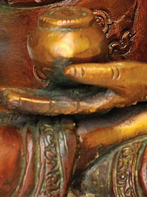 10" Buddha in the Bhumisparsha Mudra In Brass | Handmade | Made In India