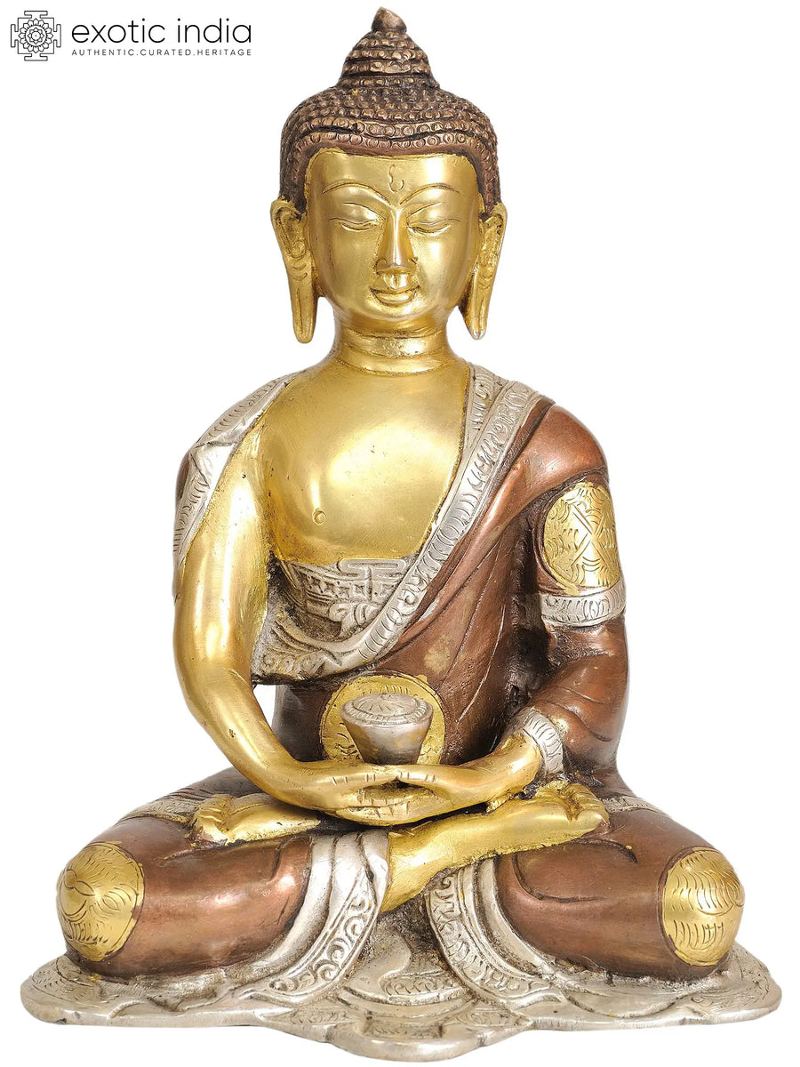 8" Dhyani Buddha Brass Statue Handmade