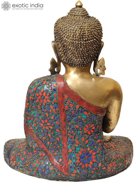 18" Large Size Tibetan Buddha in the Vitarka Mudra In Brass | Handmade | Made In India