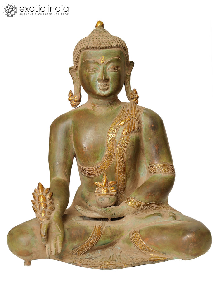 15" Medicine Buddha Tibetan Brass Statue Handmade