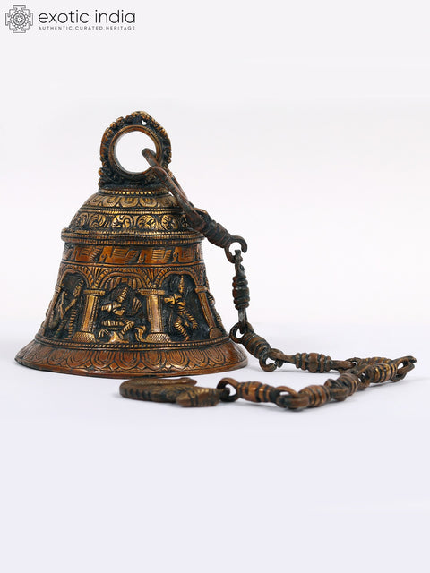 Krishna Temple Hanging Bell in Brass