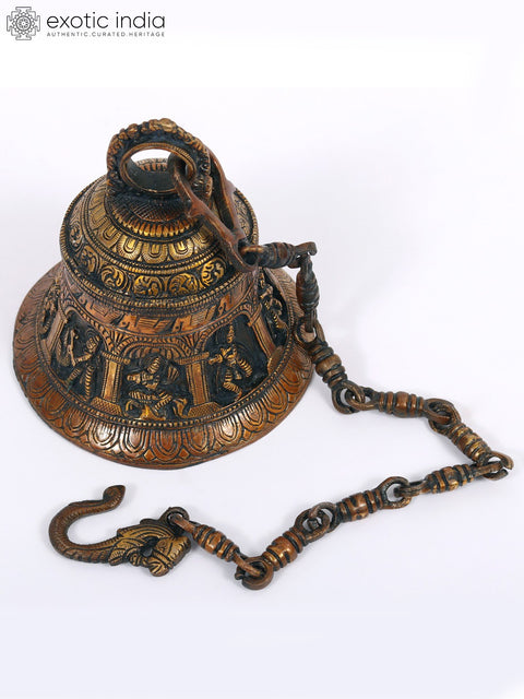 Krishna Temple Hanging Bell in Brass