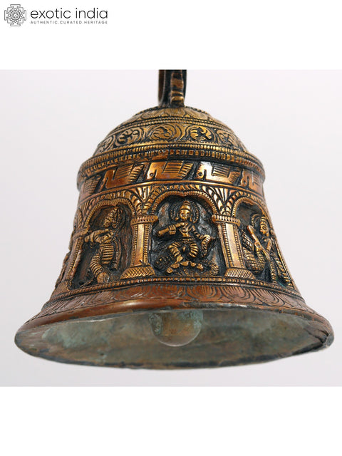 Krishna Temple Hanging Bell in Brass