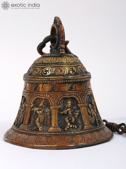 Krishna Temple Hanging Bell in Brass