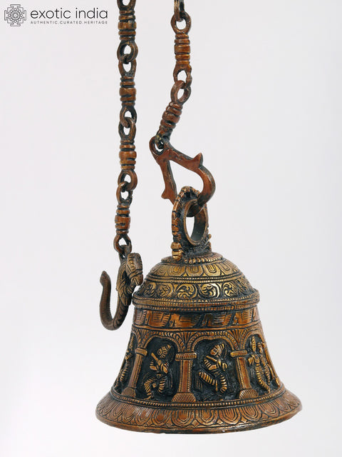 Krishna Temple Hanging Bell in Brass