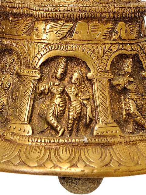 Krishna Temple Hanging Bell in Brass