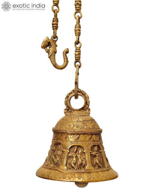 Krishna Temple Hanging Bell in Brass