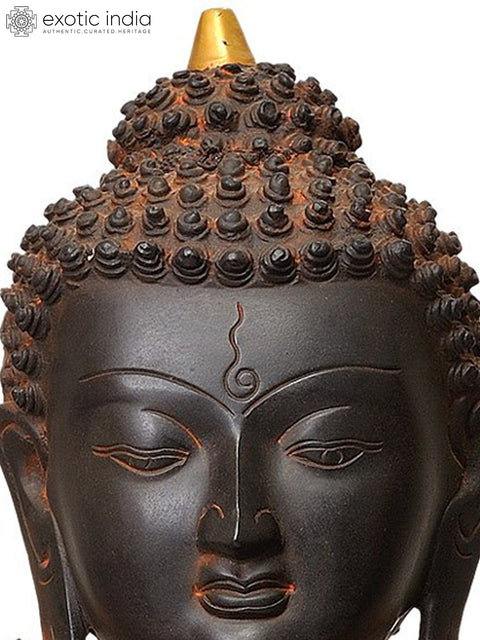 19" Lord Buddha in the Bhumisparsha Mudra In Brass | Handmade | Made In India