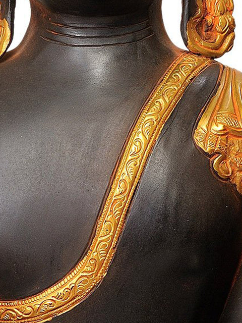 19" Lord Buddha in the Bhumisparsha Mudra In Brass | Handmade | Made In India