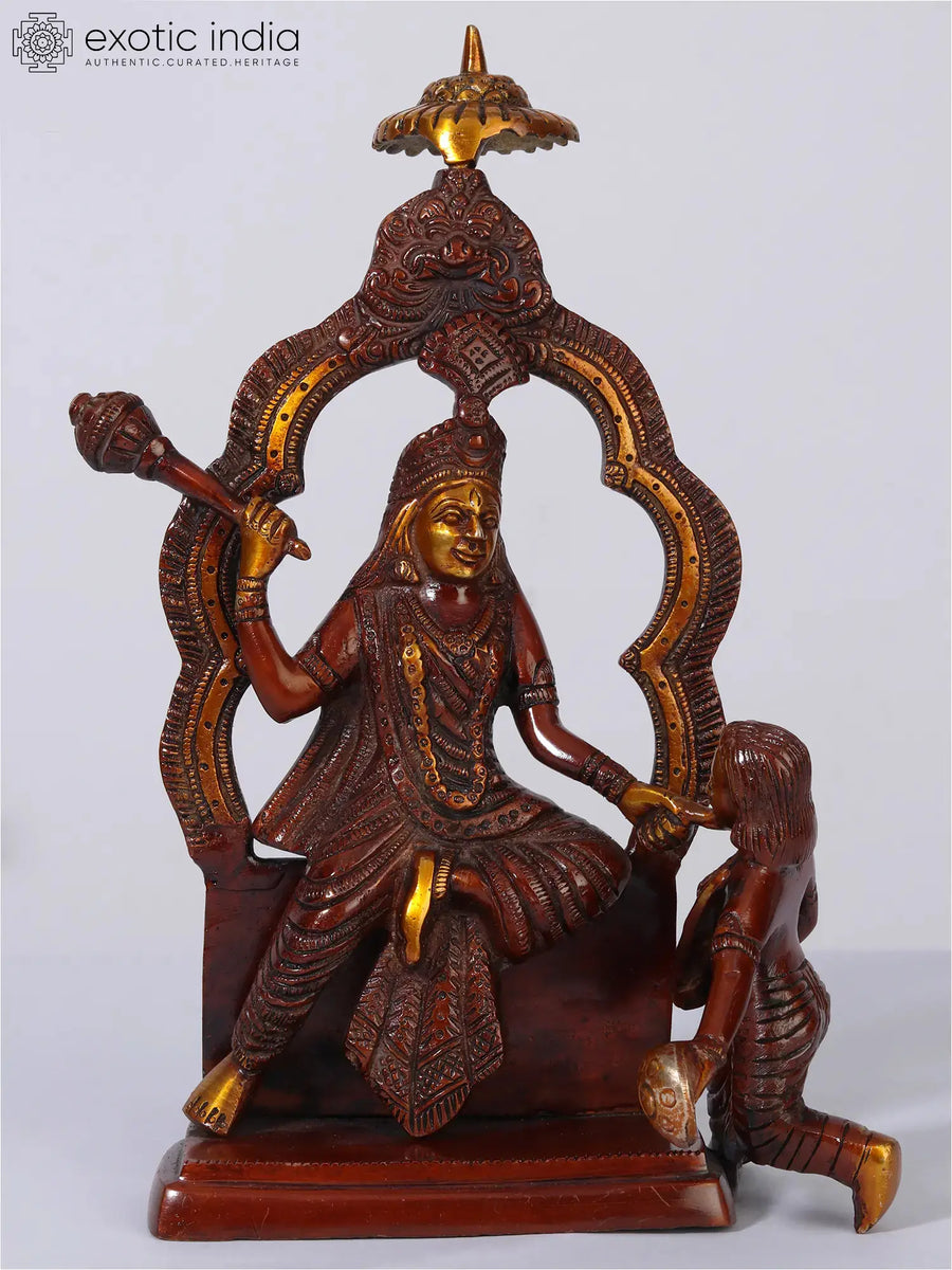 10" Handmade Bagalamukhi Brass Statue for Pooja