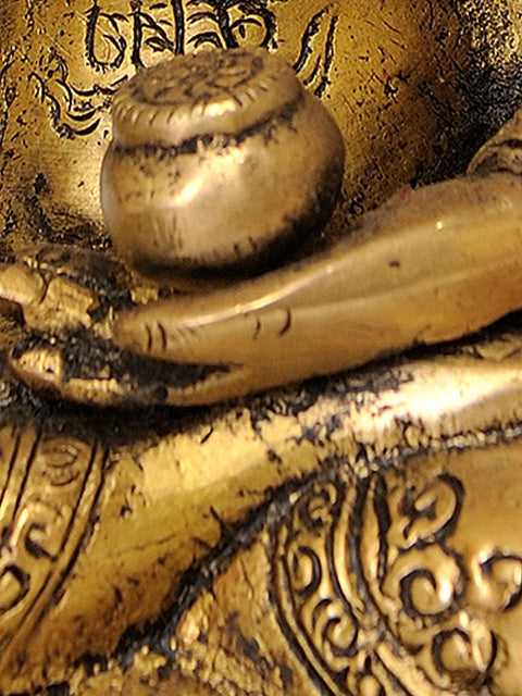 8" Buddha in The Bhumisparsha Mudra In Brass | Handmade | Made In India