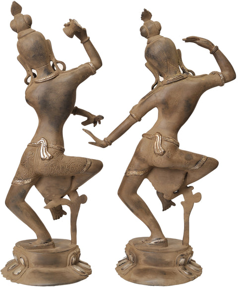 16" Dancing Shiva Parvati Brass Idol | Spiritual Home Decor