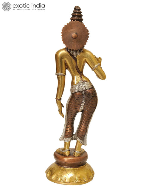 10" Goddess Parvati Brass Statue | Handmade Brass Idol