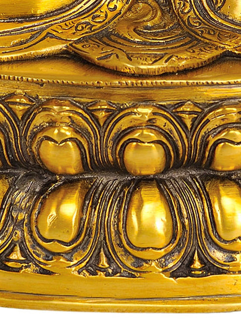 14" Manjushri - Bodhisattva of Transcendent Wisdom In Brass | Handmade | Made In India