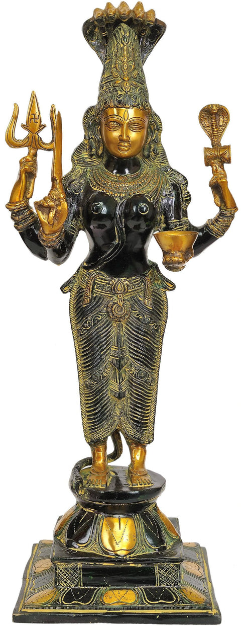 25" Goddess Mariamman Brass Idol | Handmade | Made in India