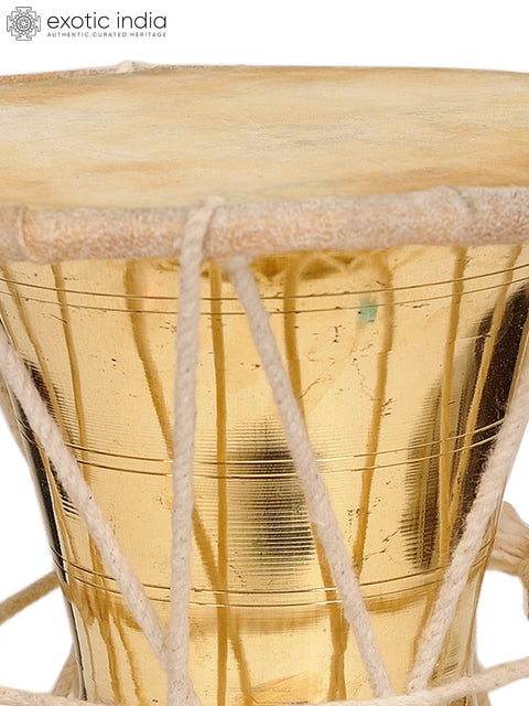 8" Damaru in Brass | Handmade | Made in India