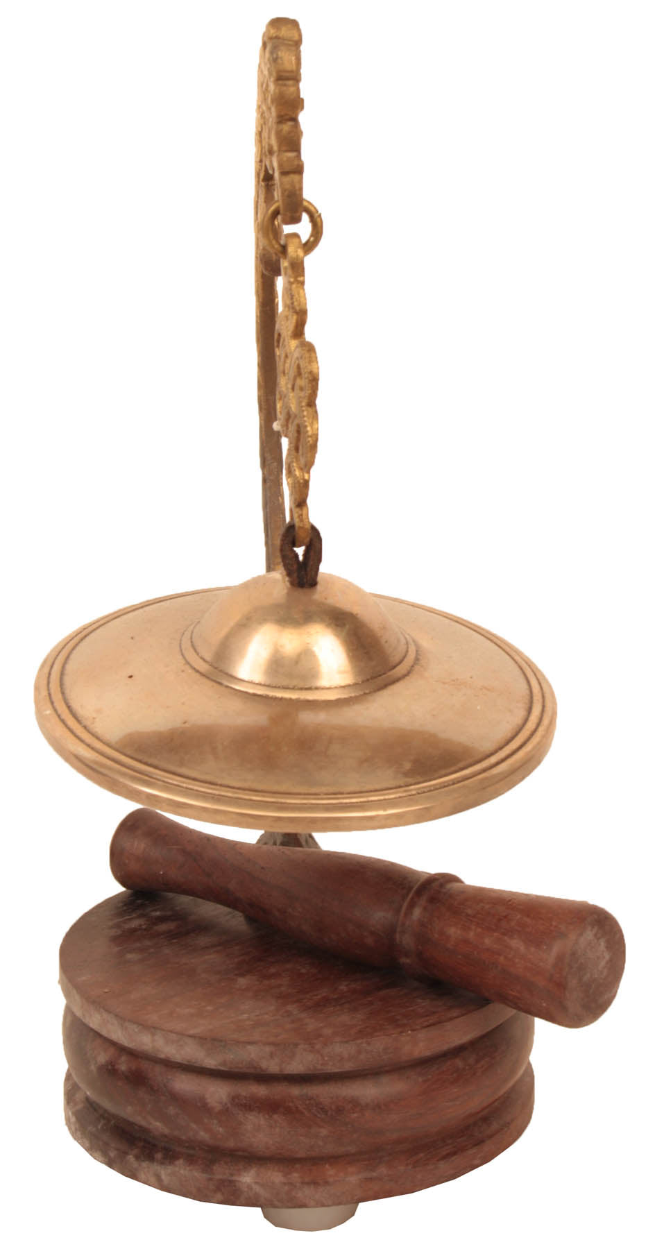 Tibetan Brass Gong with Stand and Mallet - Musical Instrument