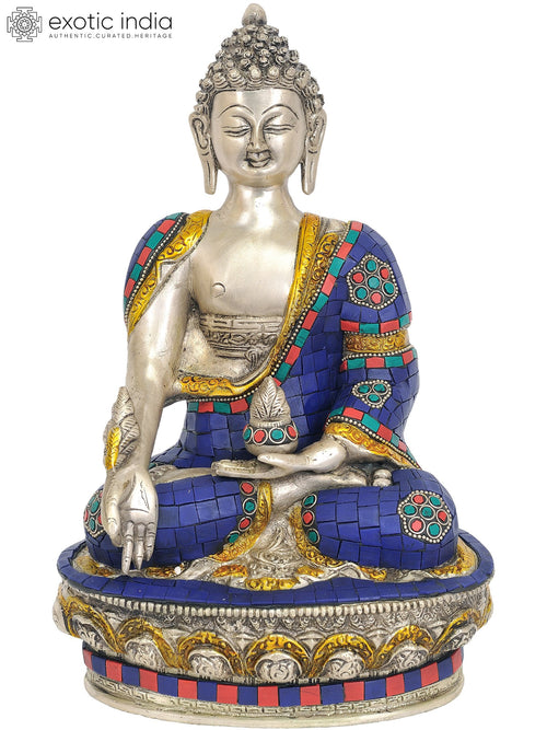 11" Medicine Buddha Brass Statue Handmade Tibetan Buddhist Deity