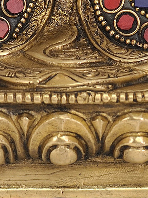 7" Tibetan Buddhist Deity Medicine Buddha In Brass | Handmade | Made In India