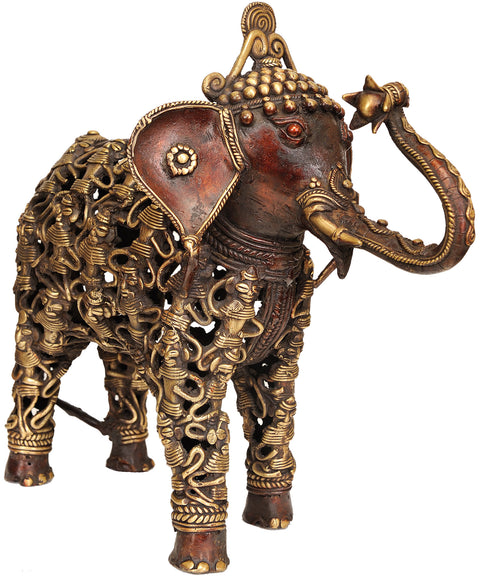 Elephant Made of Human Figures (Folk Statue from Bastar)