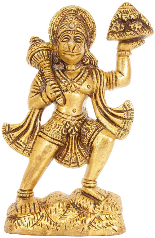 5" Hanuman Sankat Mochan Handmade Brass Idol