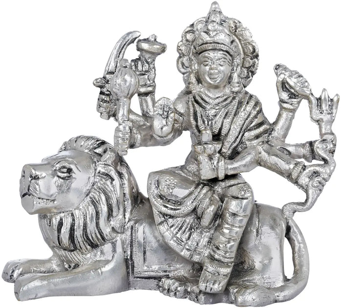 4" Ashtabhuja-dhari Durga In Brass | Handmade | Made In India