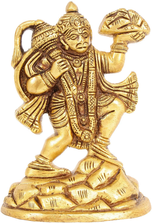 3" Lord Hanuman Handmade Brass Statue for Pooja