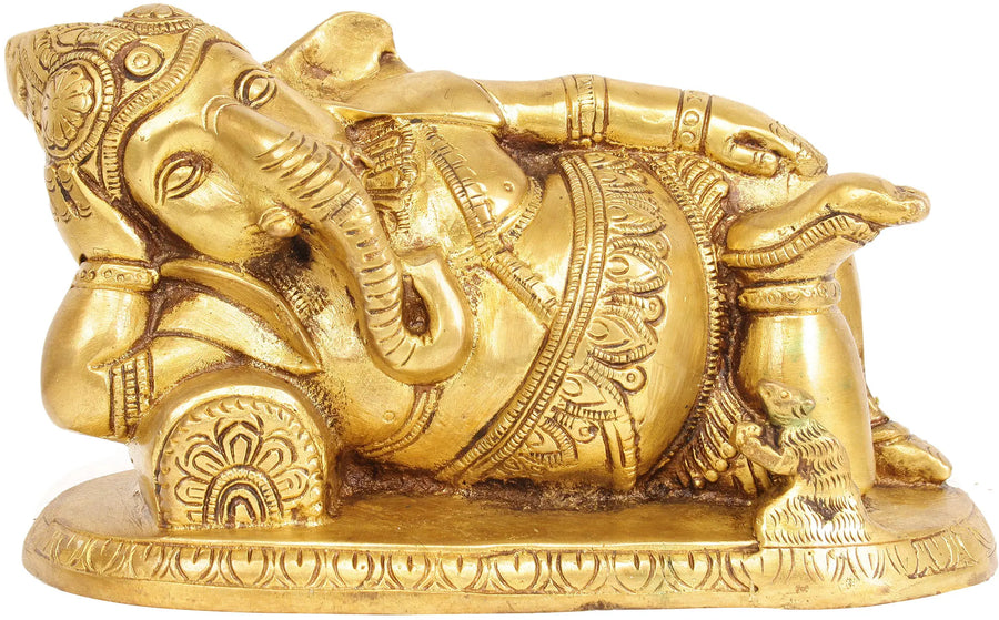 4" Handmade Ganesha Brass Statue for Home Decor