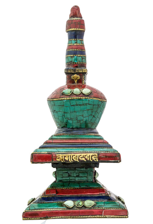 Tibetan Buddhist Stupa Brass Statue Handmade