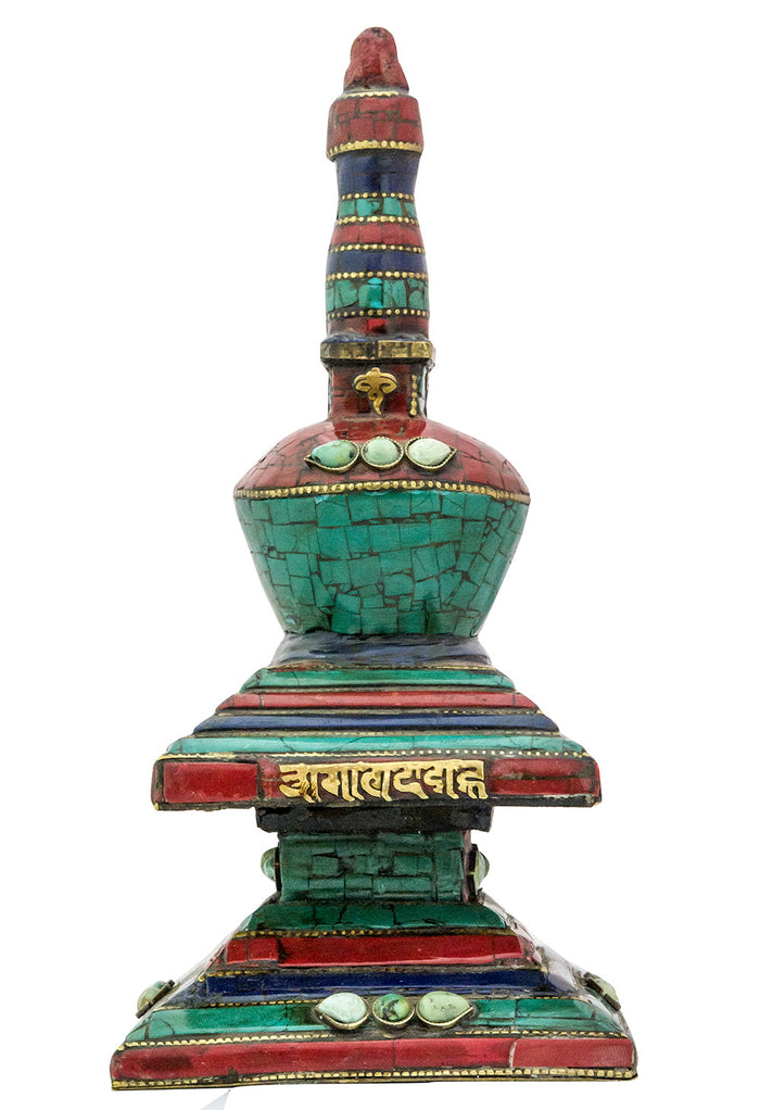 Tibetan Buddhist Stupa Brass Statue Handmade