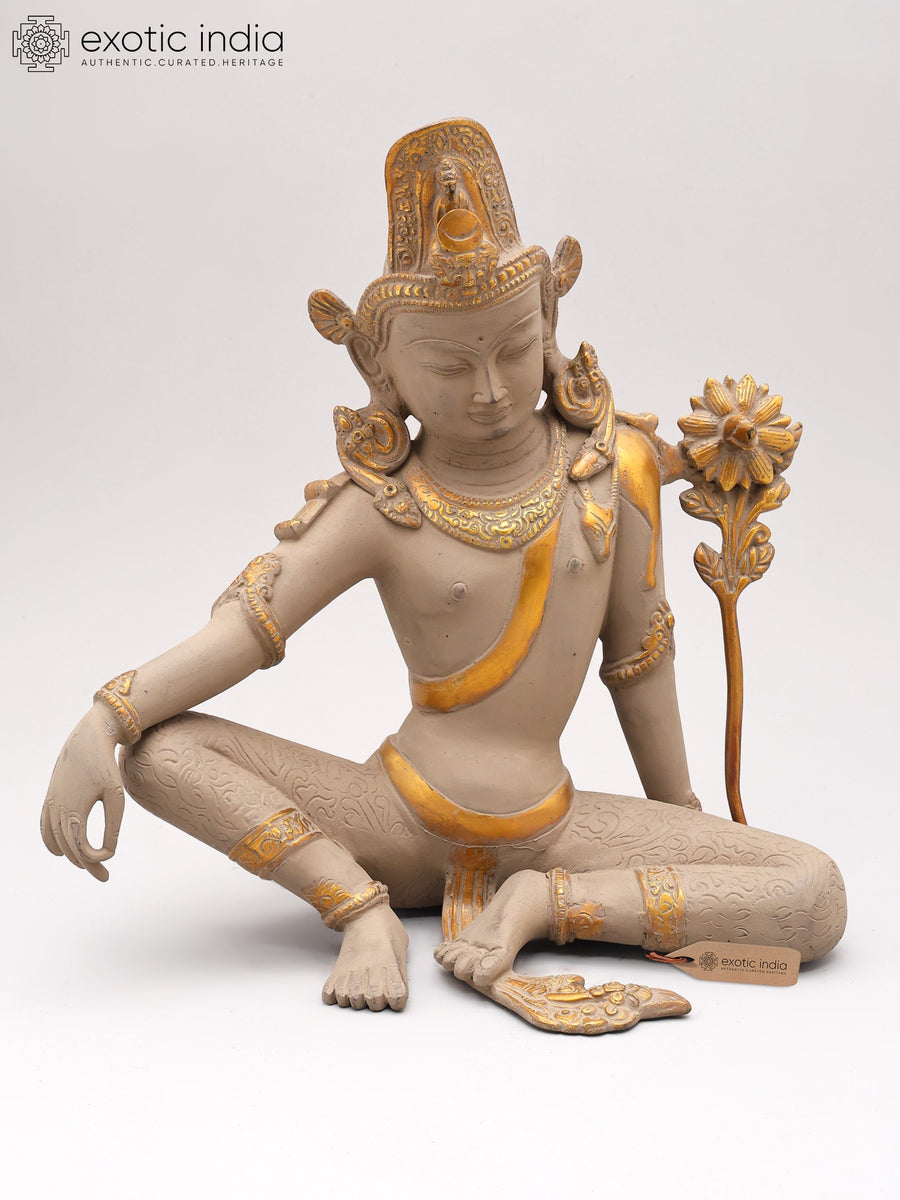 11" Lord Indra Handmade Brass Statue