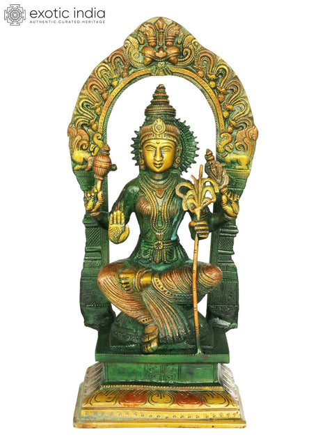 10" Goddess Rajarajeshwari Brass Statue | Tripura Sundari Figurine