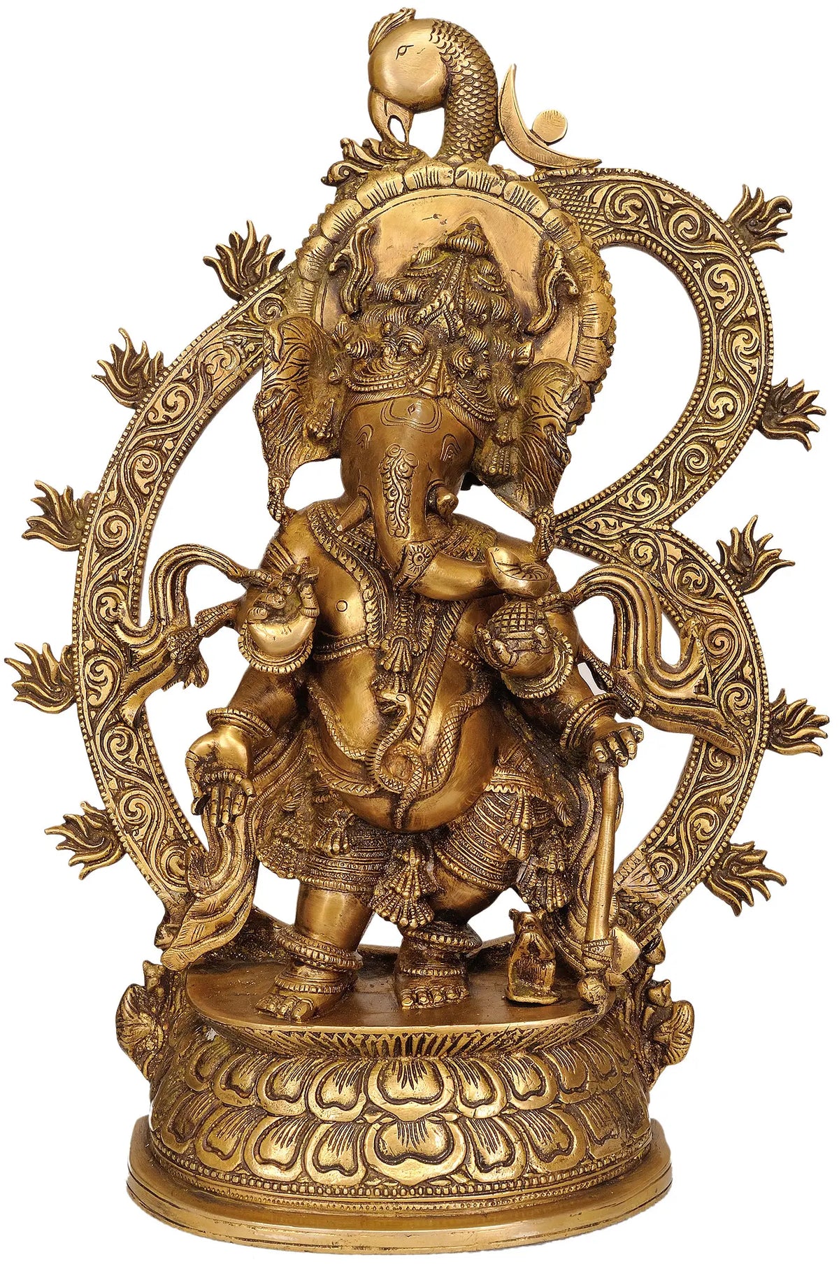 20" Bhagawan Ganesha with Large Om In Brass | Handmade | Made In India