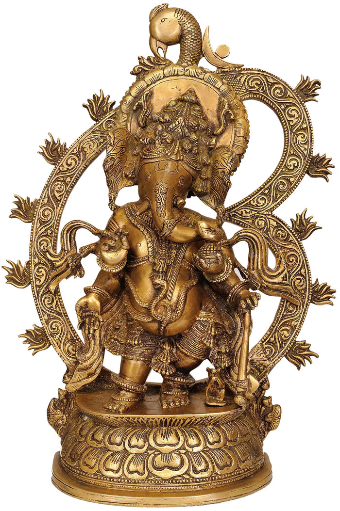 20" Bhagawan Ganesha with Large Om In Brass | Handmade | Made In India