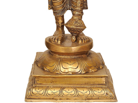 29" Large Size Four-Armed Standing Vishnu In Brass | Handmade | Made In India