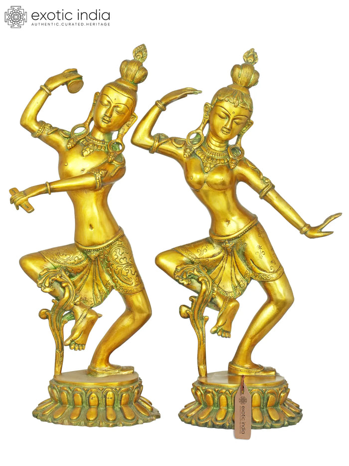 17" Handmade Dancing Shiva Parvati Brass Statue