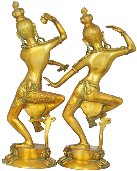 17" Dancing Shiva Parvati in Brass | Handmade | Made In India