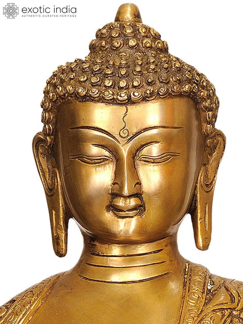15" Blessing Buddha In Brass | Handmade | Made In India