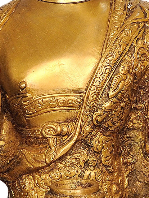 15" Blessing Buddha In Brass | Handmade | Made In India