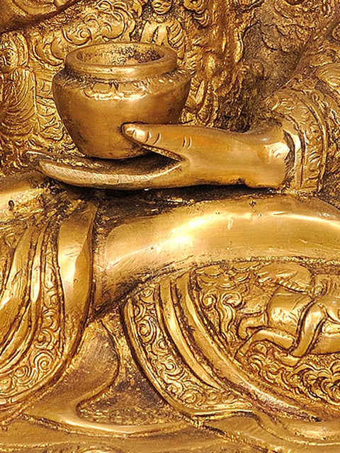 15" Blessing Buddha In Brass | Handmade | Made In India