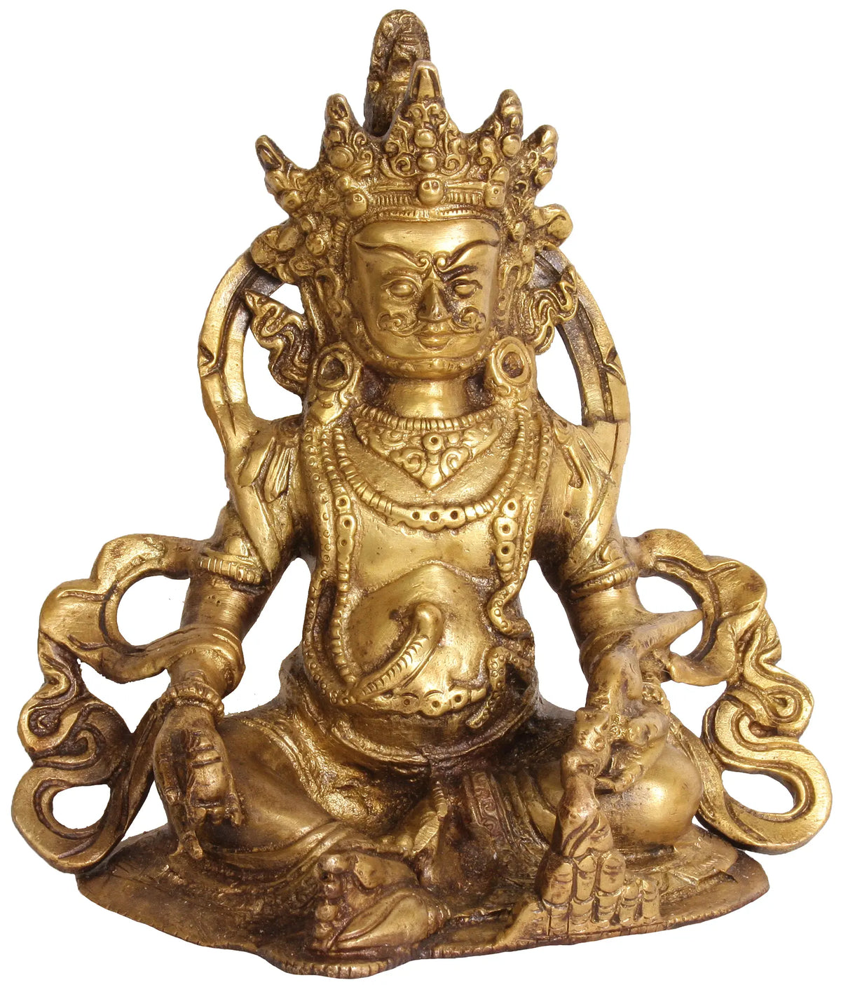 6" Kubera (God of Wealth) In Brass | Handmade | Made In India