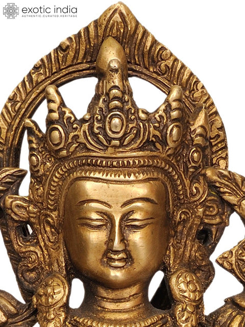 9" Maitreya Buddha Brass Statue | Tibetan Buddhist Deity Idol